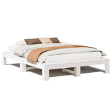 Cadre de lit sans matelas blanc 160x200 cm bois de pin massif