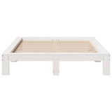 Cadre de lit sans matelas blanc 160x200 cm bois de pin massif