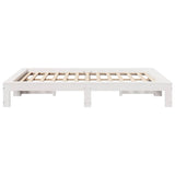 Cadre de lit sans matelas blanc 160x200 cm bois de pin massif