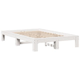 Cadre de lit sans matelas blanc 120x200 cm bois de pin massif