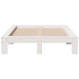 Cadre de lit sans matelas blanc 120x200 cm bois de pin massif