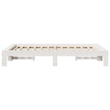 Cadre de lit sans matelas blanc 120x200 cm bois de pin massif