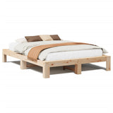 Bed frame without mattress 140x190 cm solid pine wood