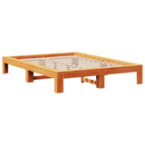 Cadre de lit sans matelas cire marron 140x190cm bois pin massif