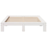 Cadre de lit sans matelas blanc 135x190 cm bois de pin massif