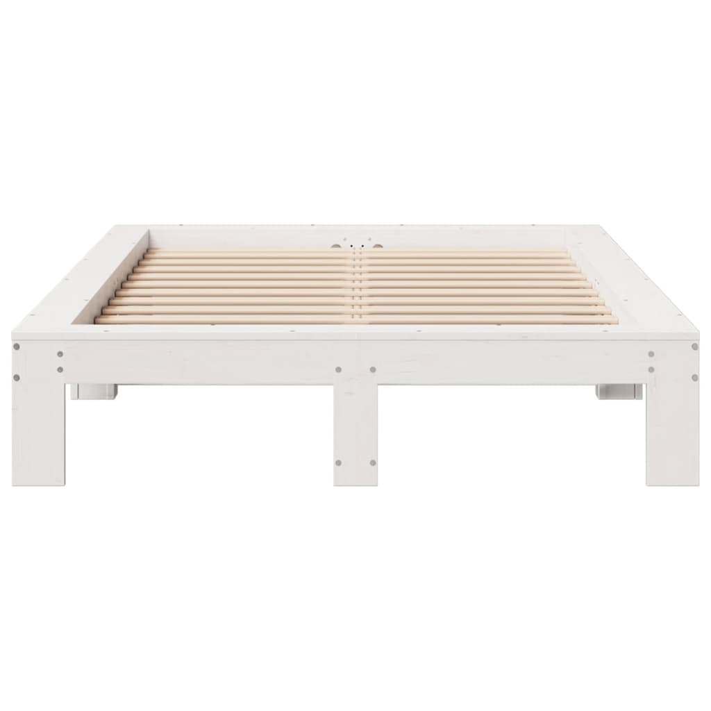 Cadre de lit sans matelas blanc 120x190 cm bois de pin massif