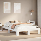 Bed frame without white mattress 120x190 cm solid pine wood