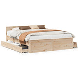 Cadre de lit sans matelas avec tête de lit 200x200 cm bois pin