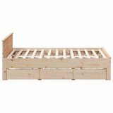 Cadre de lit sans matelas avec tête de lit 200x200 cm bois pin