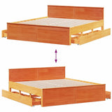 Cadre de lit sans matelas avec tête de lit 200x200 cm bois pin