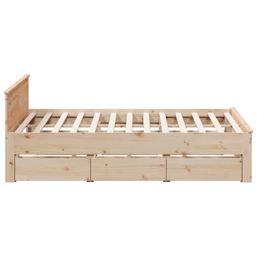 Cadre de lit sans matelas avec tête de lit 180x200 cm bois pin