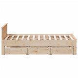 Bed frame without mattress with headboard 160x200cm solid pine