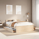 Bed frame without mattress with headboard 160x200cm solid pine