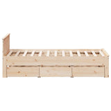 Cadre de lit sans matelas avec tête de lit 120x200 cm bois pin