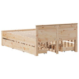 Cadre de lit sans matelas avec tête de lit 120x200 cm bois pin