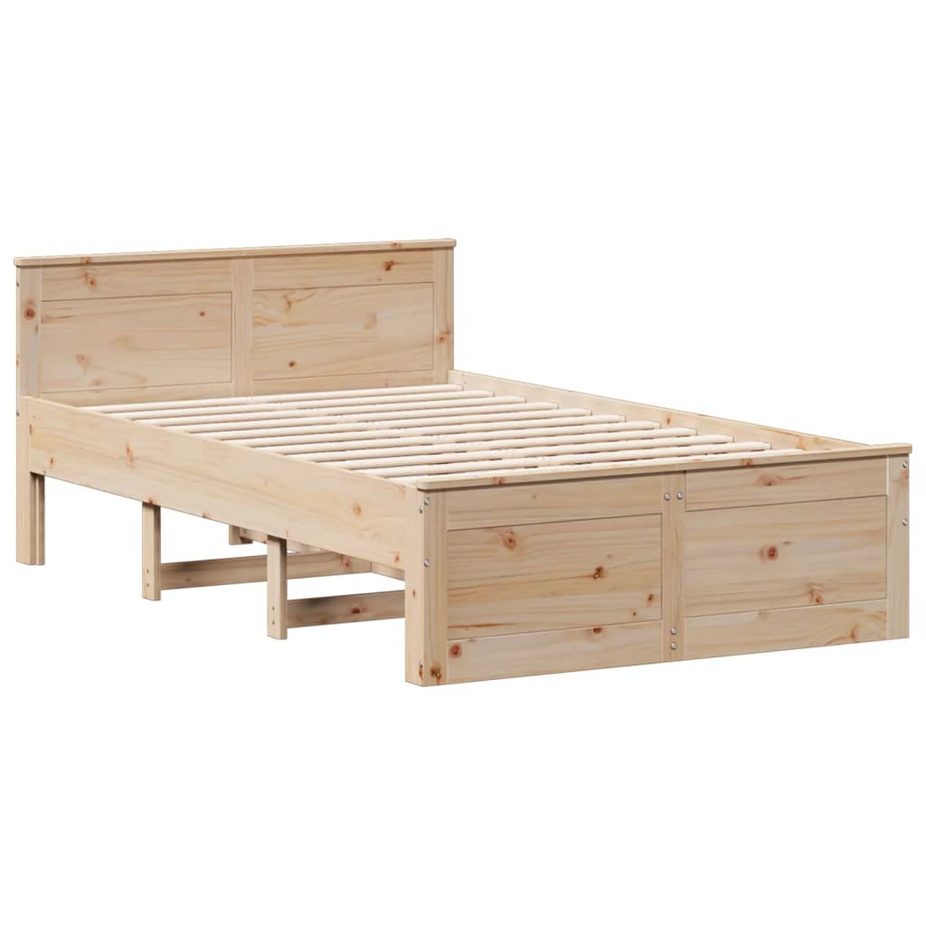 Cadre de lit sans matelas avec tête de lit 120x200 cm bois pin