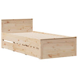 Cadre de lit sans matelas avec tête de lit 100x200 cm bois pin