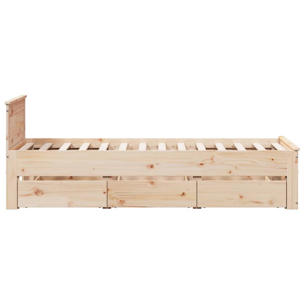 Cadre de lit sans matelas avec tête de lit 100x200 cm bois pin