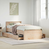 Cadre de lit sans matelas avec tête de lit 100x200 cm bois pin