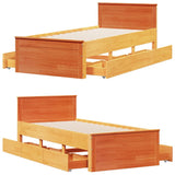 Cadre de lit sans matelas avec tête de lit 100x200 cm bois pin