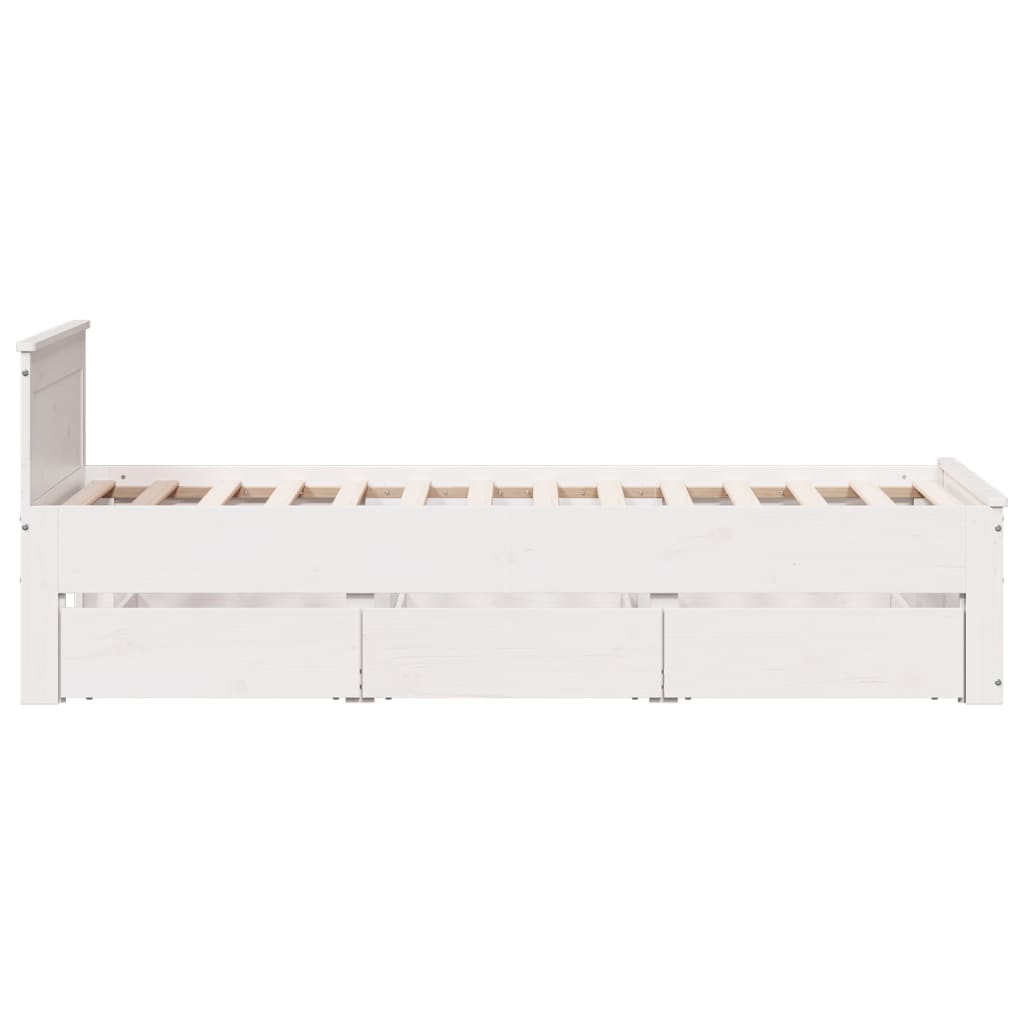 Cadre de lit sans matelas avec tête de lit 90x200cm bois de pin