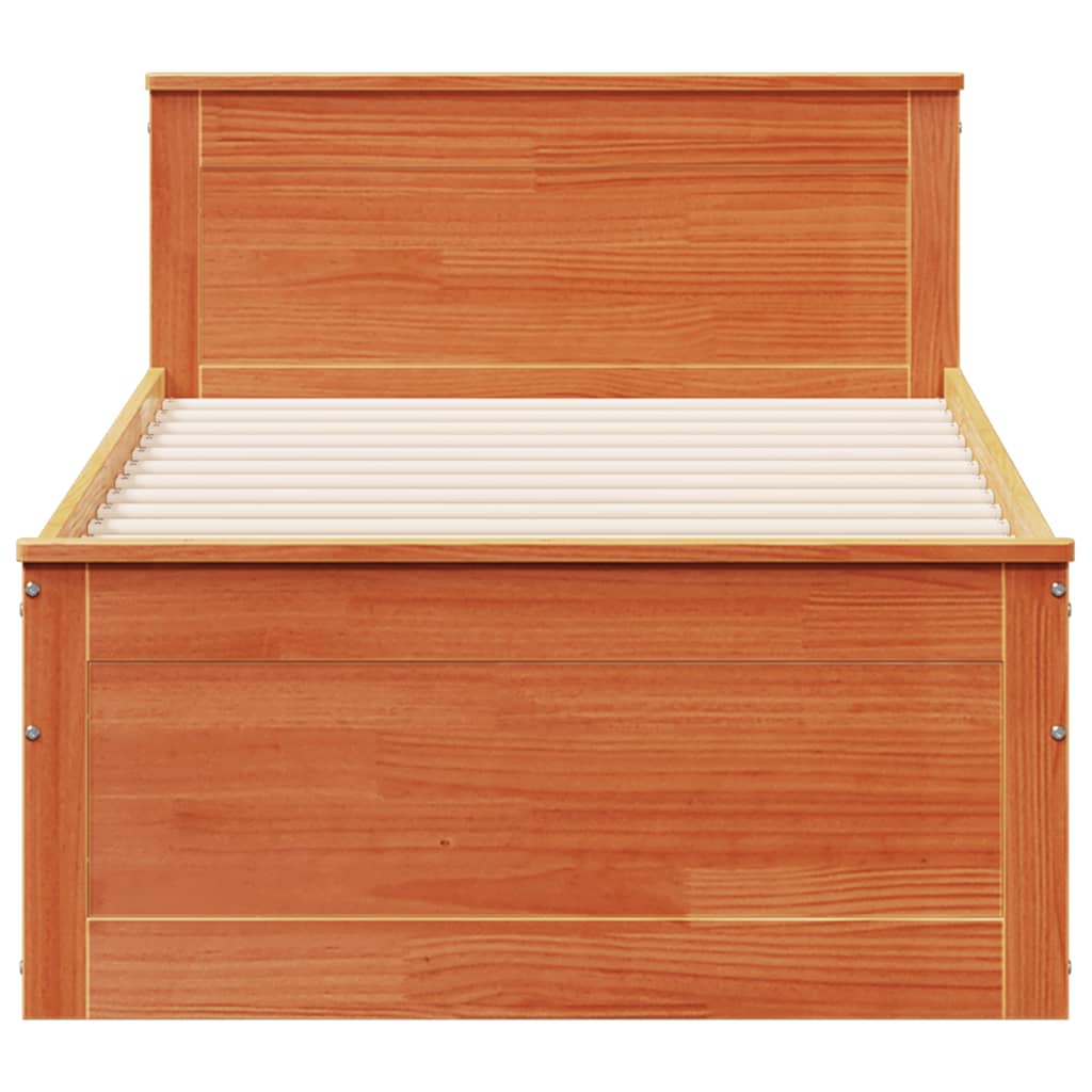 Cadre de lit sans matelas avec tête de lit 90x200 cm bois pin