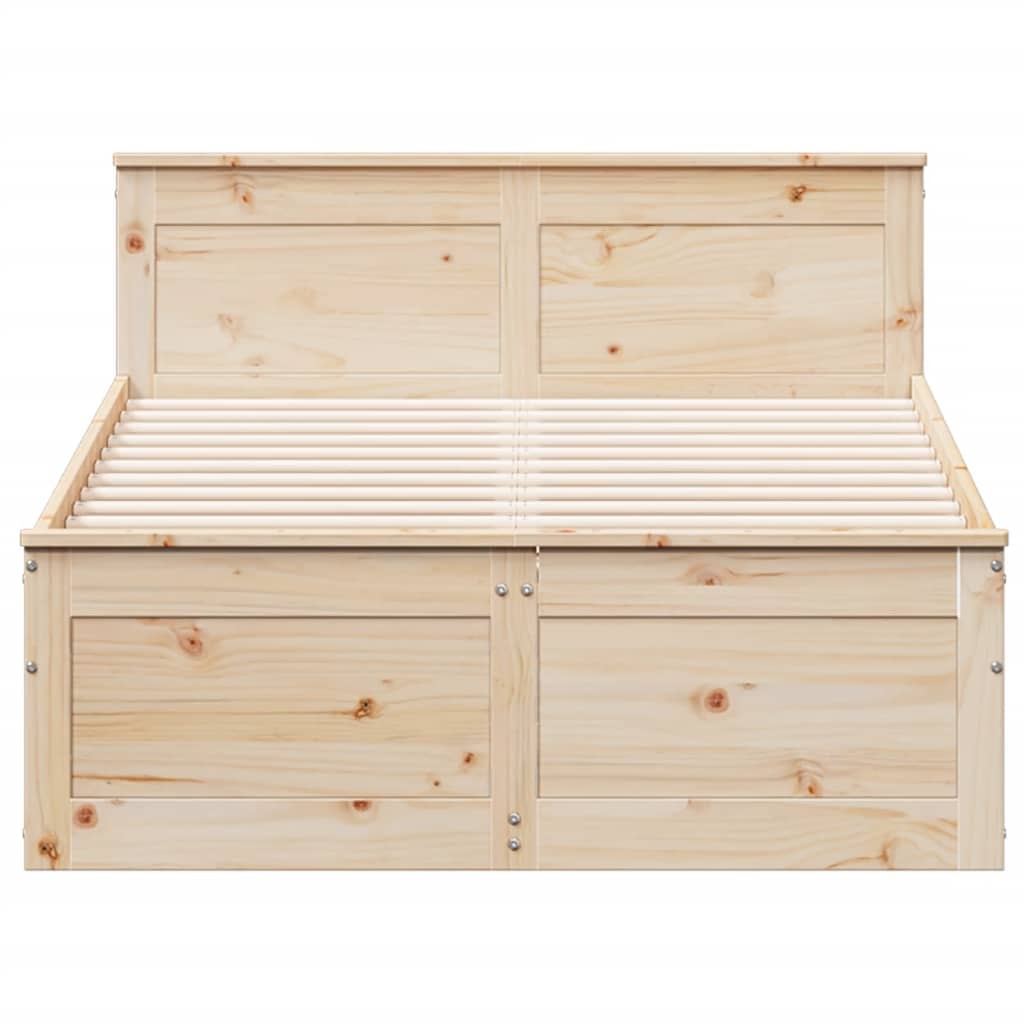 Cadre de lit sans matelas avec tête de lit 120x190 cm bois pin