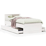 Cadre de lit sans matelas avec tête de lit 75x190 cm pin massif