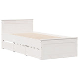 Cadre de lit sans matelas avec tête de lit 75x190 cm pin massif