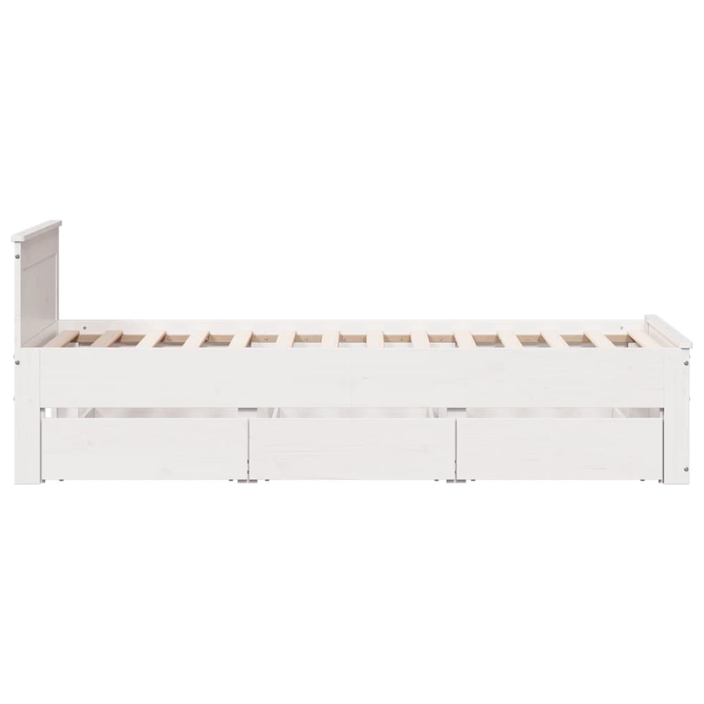 Cadre de lit sans matelas avec tête de lit 75x190 cm pin massif