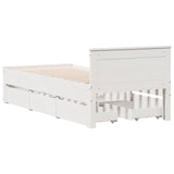 Cadre de lit sans matelas avec tête de lit 75x190 cm pin massif