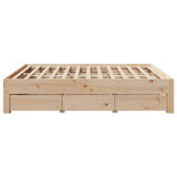 Cadre de lit sans matelas avec tiroirs 200x200 cm bois de pin