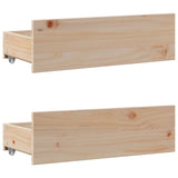 Cadre de lit sans matelas avec tiroirs 200x200 cm bois de pin