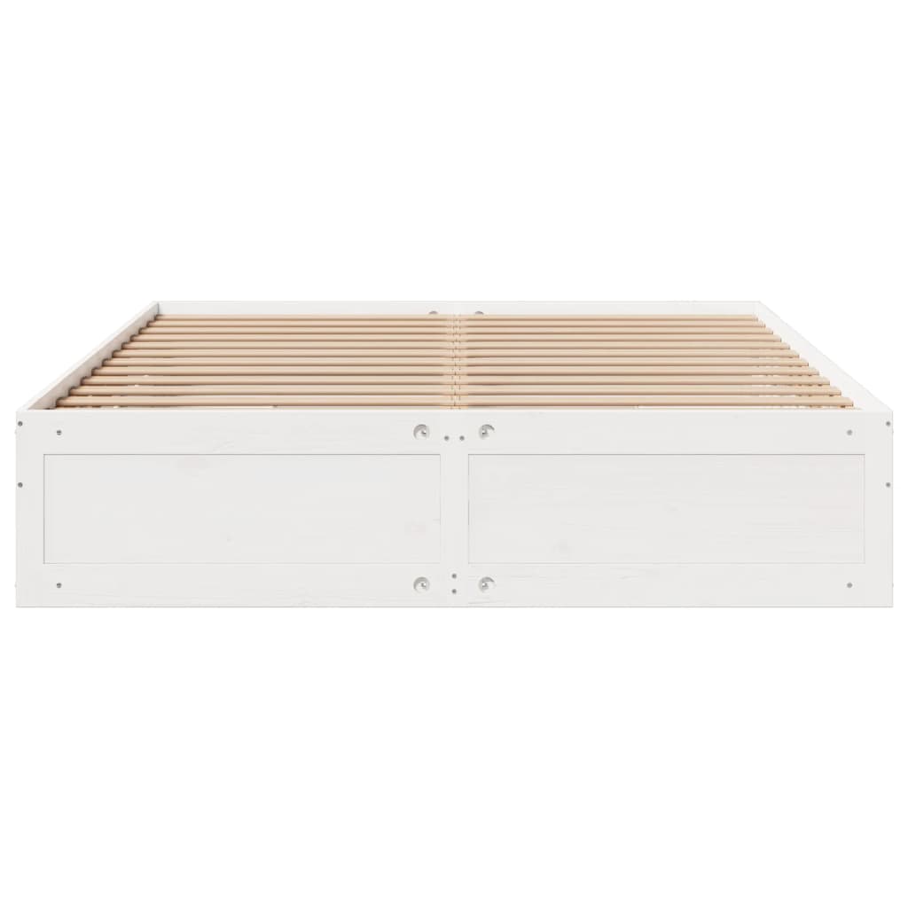 Cadre de lit sans matelas avec tiroirs blanc 180x200cm bois pin