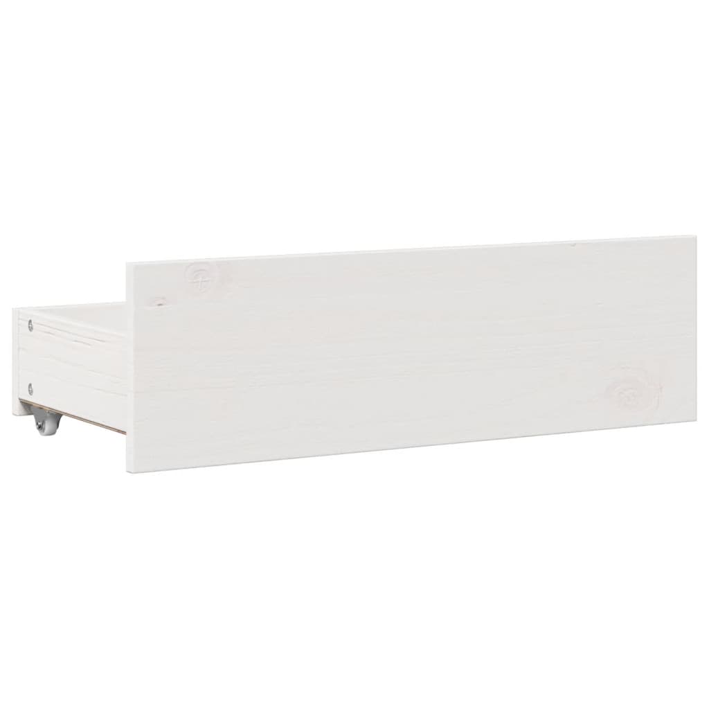 Cadre de lit sans matelas avec tiroirs blanc 180x200cm bois pin