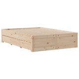 Cadre de lit sans matelas avec tiroirs 160x200 cm bois de pin