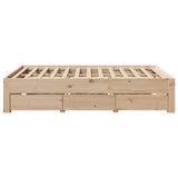 Cadre de lit sans matelas avec tiroirs 160x200 cm bois de pin