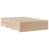 Cadre de lit sans matelas avec tiroirs 160x200 cm bois de pin