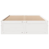 Cadre de lit sans matelas avec tiroirs blanc 160x200cm bois pin