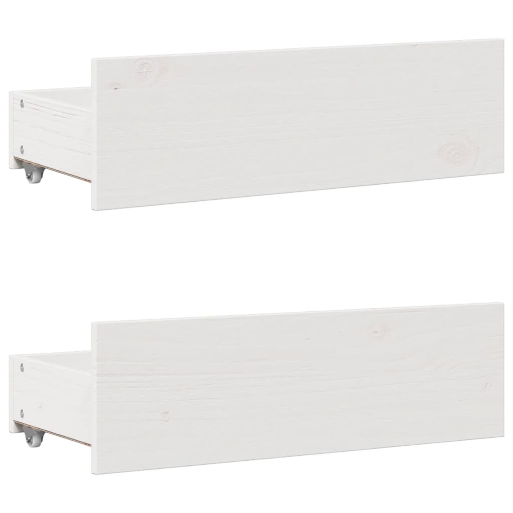 Cadre de lit sans matelas avec tiroirs blanc 160x200cm bois pin