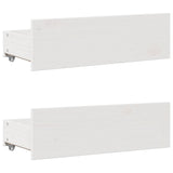 Cadre de lit sans matelas avec tiroirs blanc 160x200cm bois pin