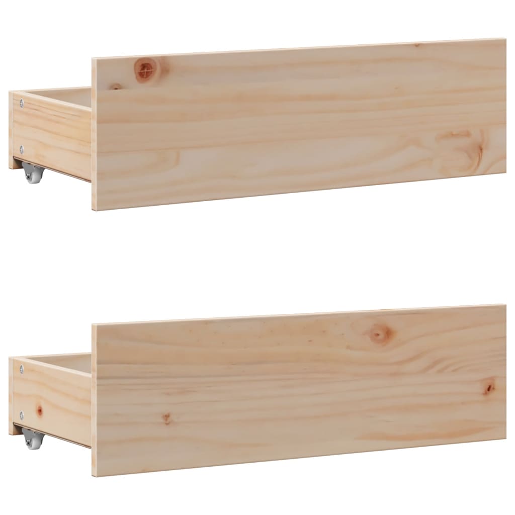 Cadre de lit sans matelas avec tiroirs 150x200 cm bois de pin