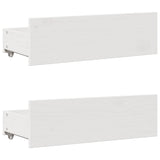 Cadre de lit sans matelas avec tiroirs blanc 150x200 cm pin