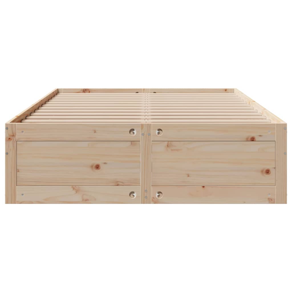 Cadre de lit sans matelas avec tiroirs 140x200 cm bois de pin