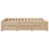 Cadre de lit sans matelas avec tiroirs 140x200 cm bois de pin