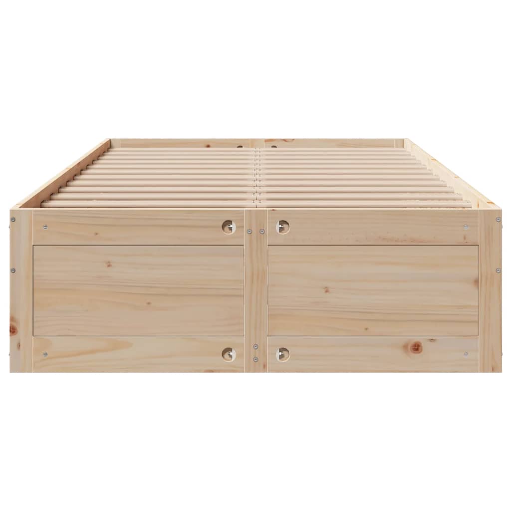 Cadre de lit sans matelas avec tiroirs 120x200 cm bois pin