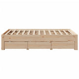 Cadre de lit sans matelas avec tiroirs 120x200 cm bois pin