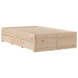 Cadre de lit sans matelas avec tiroirs 120x200 cm bois pin