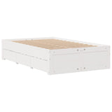 Cadre de lit sans matelas avec tiroirs 120x200 cm bois de pin