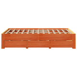 Cadre de lit sans matelas avec tiroirs 120x200 cm bois pin